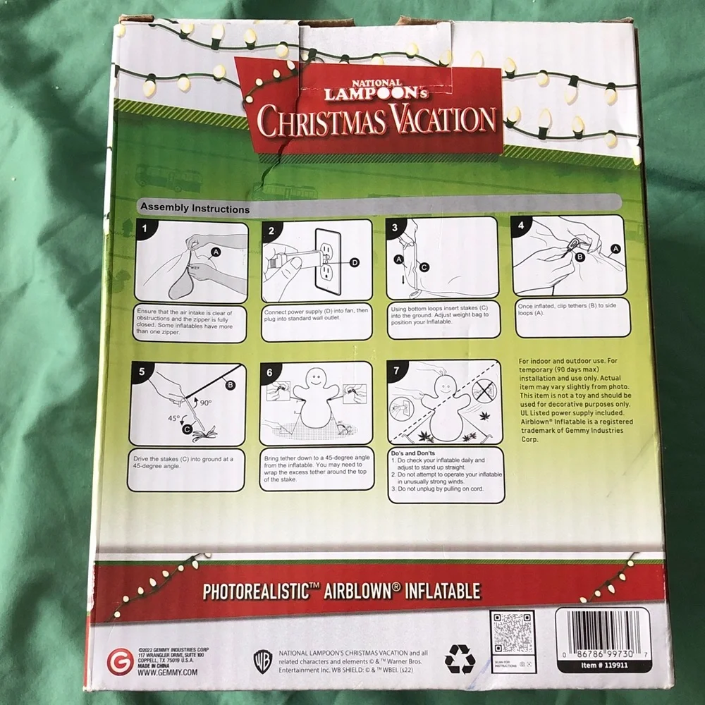 Christmas Vacation 6 ft Clark Griswold LED Inflatable